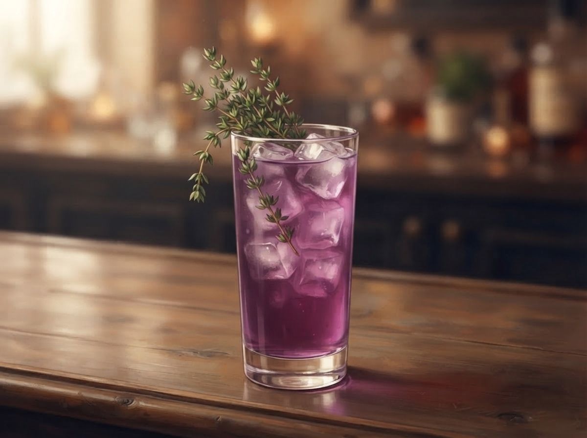 Blueberry Thyme Shrub Soda