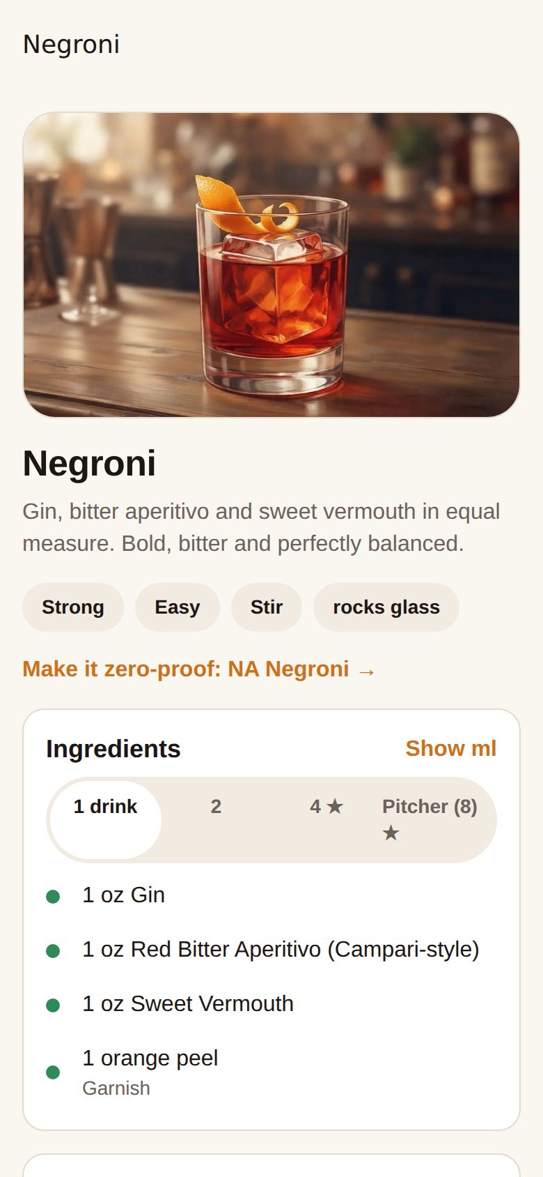 Negroni recipe